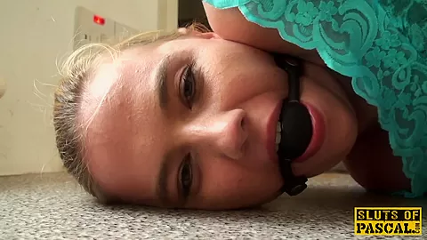 Gagged english sub spanked and throatfucked