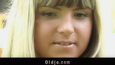 Young blonde seduce and fuck Oldman