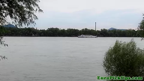 Outdoor pulled euro cumsprayed on pussy
