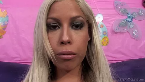 Lovely blonde gives a passionate blowjob to her bf