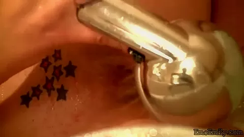 Emo babe masturbating in the bath