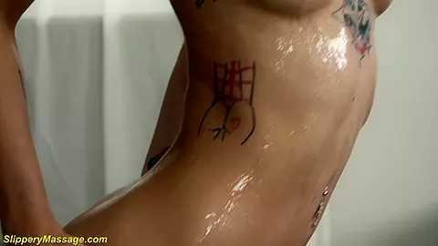 slippery skinny tattooed nuru teen 18+