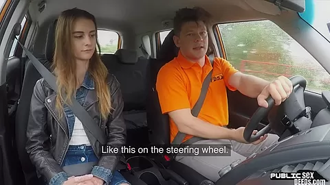 Throatfucked teen 18+ banged outdoor in car by BWC instructor