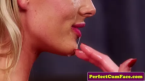 Bigtitted jizz babe tugs out facial cumshot