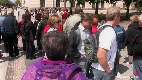 Kitty laughed at and fucked in public
