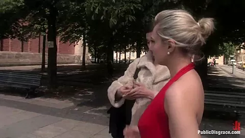 Kitty laughed at and fucked in public
