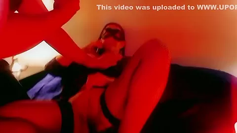 From The Bathroom We See How My Stepmom Touches Her Pussy With The Thong To One Side
