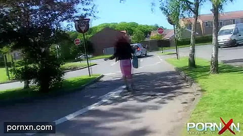 Ebony Milf Flashing in public