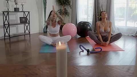 Lesbian Yoga - Hustler
