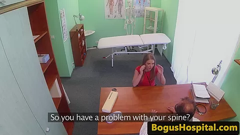 Smalltitted patient jerking off doctor