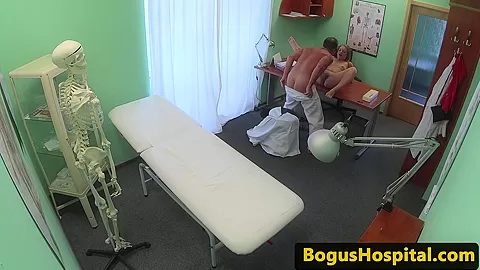Smalltitted patient jerking off doctor