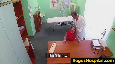 Smalltitted patient jerking off doctor