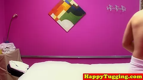 Bigtitted asian masseuse jerking and sucking