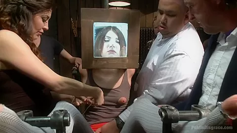 Pain slut surrenders to public ass pounding