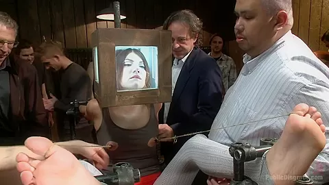 Pain slut surrenders to public ass pounding