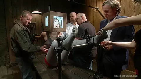 Pain slut surrenders to public ass pounding