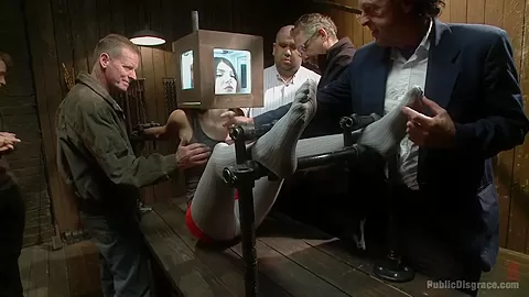 Pain slut surrenders to public ass pounding