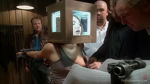 Pain slut surrenders to public ass pounding