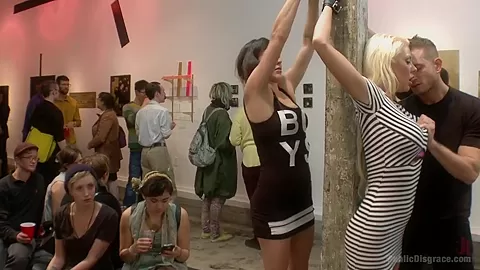 Fuckable Art Big titted blonde fucked in a crowded gallery
