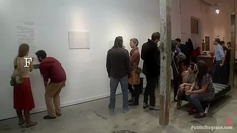 Fuckable Art Big titted blonde fucked in a crowded gallery