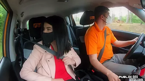 Perkyboobs babe fucked outdoor in car by driving instructor