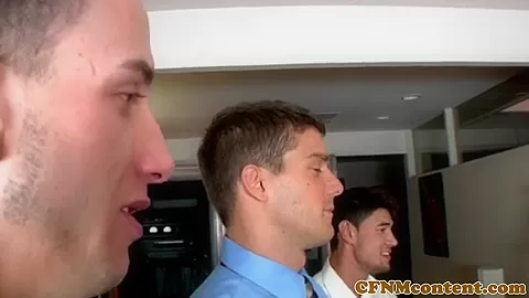 Femdom pussyfucked in group with
