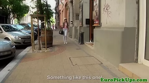 Public cocksucking euro riding dick outdoors