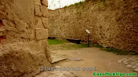 Pulled euro cockriding outdoors for quickcash