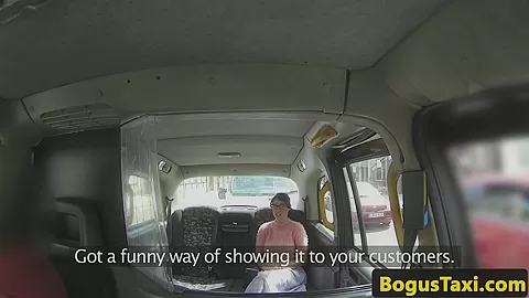 Spex taxi babe facialized after sucking cock