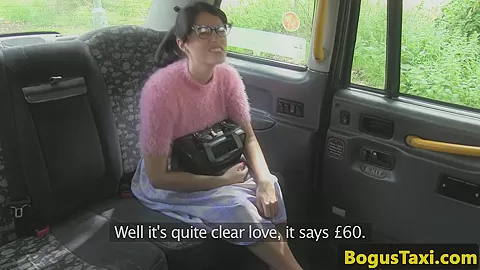 Spex taxi babe facialized after sucking cock