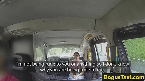 Spex taxi babe facialized after sucking cock