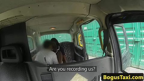 Ebony taxi passenger seduces cabbie to fuck