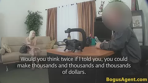 Auditioning amateur pussypounded on couch