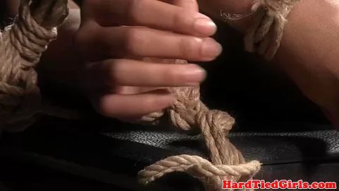 Tiedup ebony sub facefucked and flogged