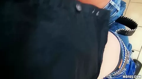 Sex appeal redhead bitch fucked in restroom