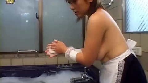 Cute asian maid gets fucked