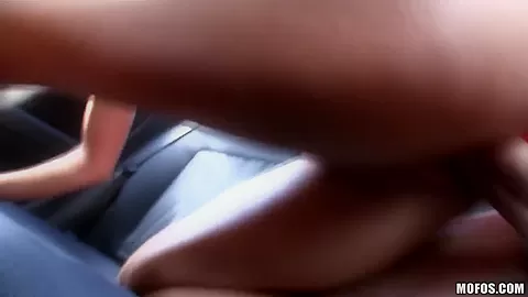 Pretty blonde hottie getting banged in a car