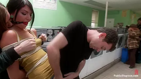 Filthy Whore Fucked at the Laundromat