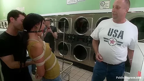 Filthy Whore Fucked at the Laundromat