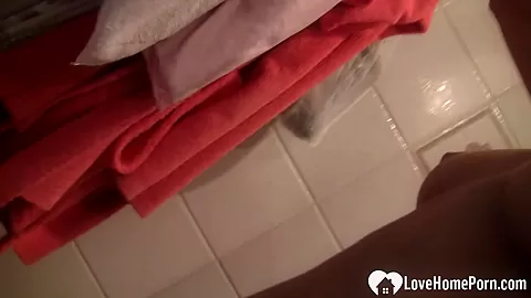 Teasing you with my figure in my bathroom