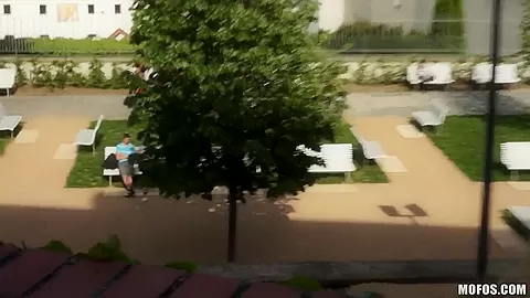 Blonde girlfriend Catherine lets me to taste her sweet pussy with a dick in public