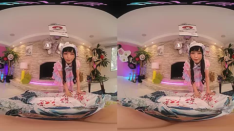 Big titty Asian hottie lets you watch her masturbate in VR