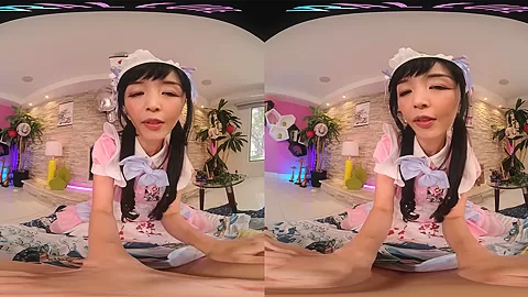 Big titty Asian hottie lets you watch her masturbate in VR