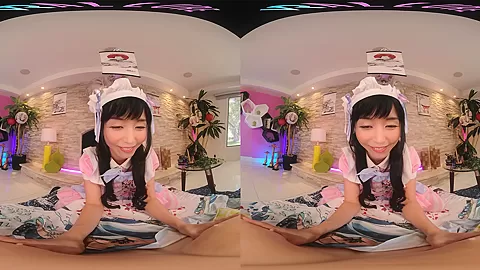 Big titty Asian hottie lets you watch her masturbate in VR