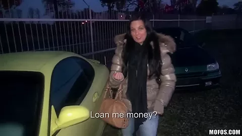 A young girl is offered cash for sex in a lot