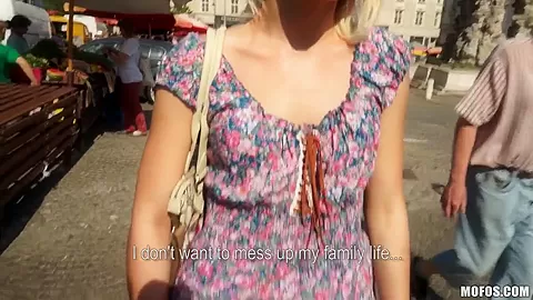 Slim pale blonde Catherine gets filmed in public