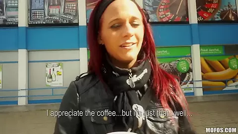 Young redhead Terry Palomino reveals her tits