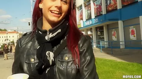Young redhead Terry Palomino reveals her tits