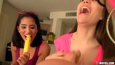 Very hot action with two pretty sluts Nikki and Katie