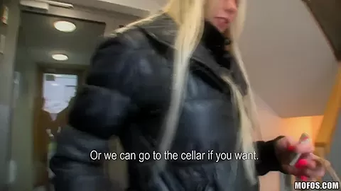 Blondie Katka was offered money to give dude a lusty blowjob